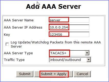 Cấu hình thông số cho AAA server