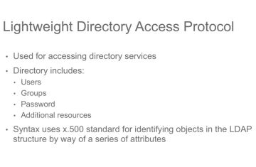 Lightweight Directory Access Protocol (LDAP)