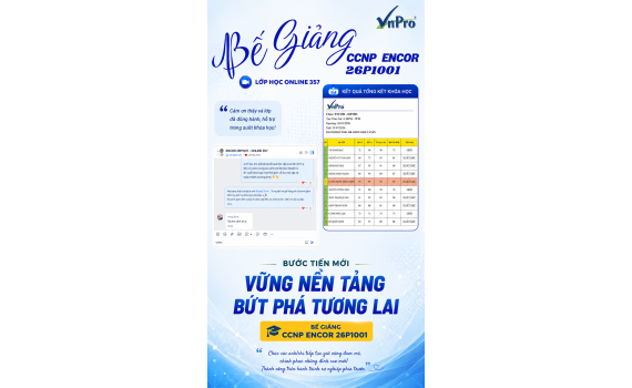 Bế Giảng Khóa Học CCNP ENCOR 26P1O01 Tại VnPro | Chinh Phục Đỉnh Cao Chuyên Môn
