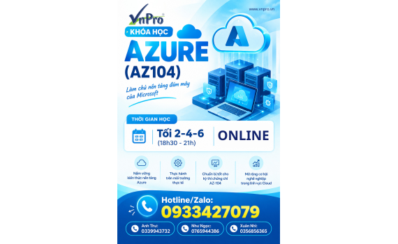 Khóa học Microsoft Azure AZ-104 Online Tại VnPro - Làm chủ chứng chỉ quản trị đám mây