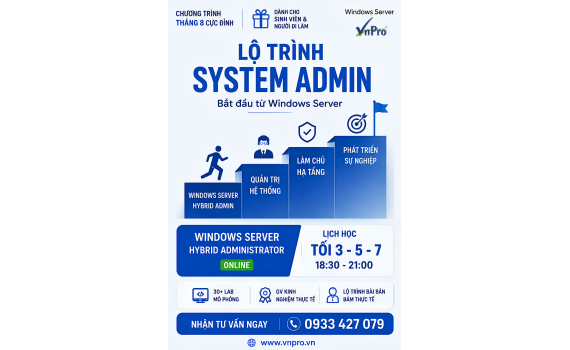 Khóa Học Windows Server Hybrid Administrator Online – Lộ Trình System Admin Bài Bản