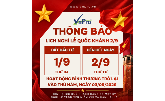 VnPro THÔNG BÁO LỊCH NGHỈ LỄ 2/9/2026