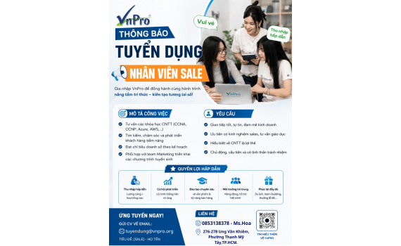 VnPro Tuyển Dụng Nhân Viên Sale | Thu Nhập Hấp Dẫn 2026