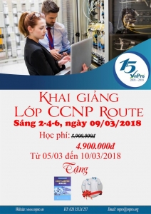 CHƯƠNG TRÌNH ƯU ĐÃI ÁP DỤNG CHO LỚP CCNP ROUTE SÁNG 2-4-6