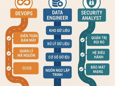 Lộ trình trở thành chuyên gia DevOps, Data Engineer, hoặc Security Analyst – Ba con đường vàng trong thế giới IT hiện đại