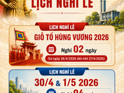 THÔNG BÁO LỊCH NGHỈ LỄ GIỖ TỔ HÙNG VƯƠNG & 30/4 – 1/5 NĂM 2026