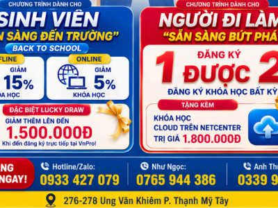 VnPro Bùng Nổ Ưu Đãi Tháng 8: Back to School Cho Sinh Viên, Bứt Phá Cho Người Đi Làm | Quà Khủng Đến 3.3 Tr!