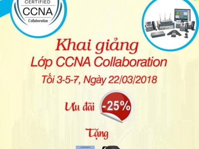 VNPRO DỰ KIẾN KHAI GIẢNG KHÓA HỌC CCNA COLLABORATION NGÀY 22/03/2018