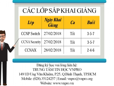 VNPRO KHAI GIẢNG CÁC KHÓA HỌC ĐẦU XUÂN MÂU TUẤT 2018