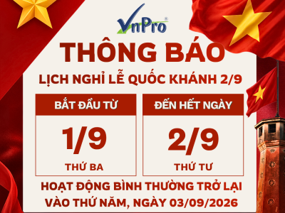 VnPro THÔNG BÁO LỊCH NGHỈ LỄ 2/9/2026