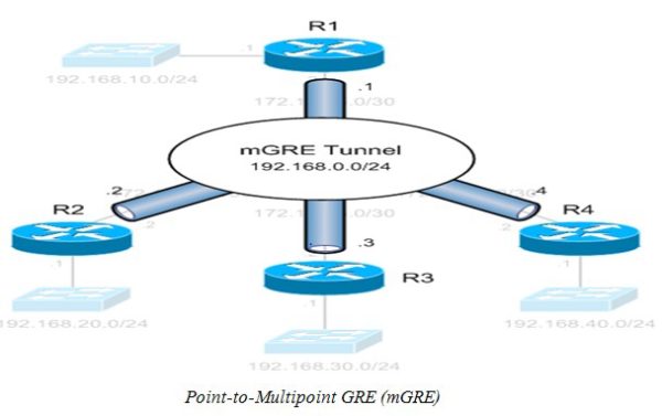 Hình 4.4 Mô hình Point-to-Multipoint GRE (mGRE)