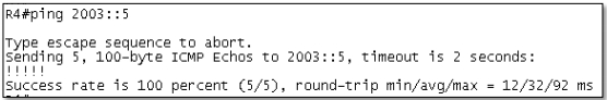 Ping thanh cong giua Router R4 và R5 bang dia chi IPv6